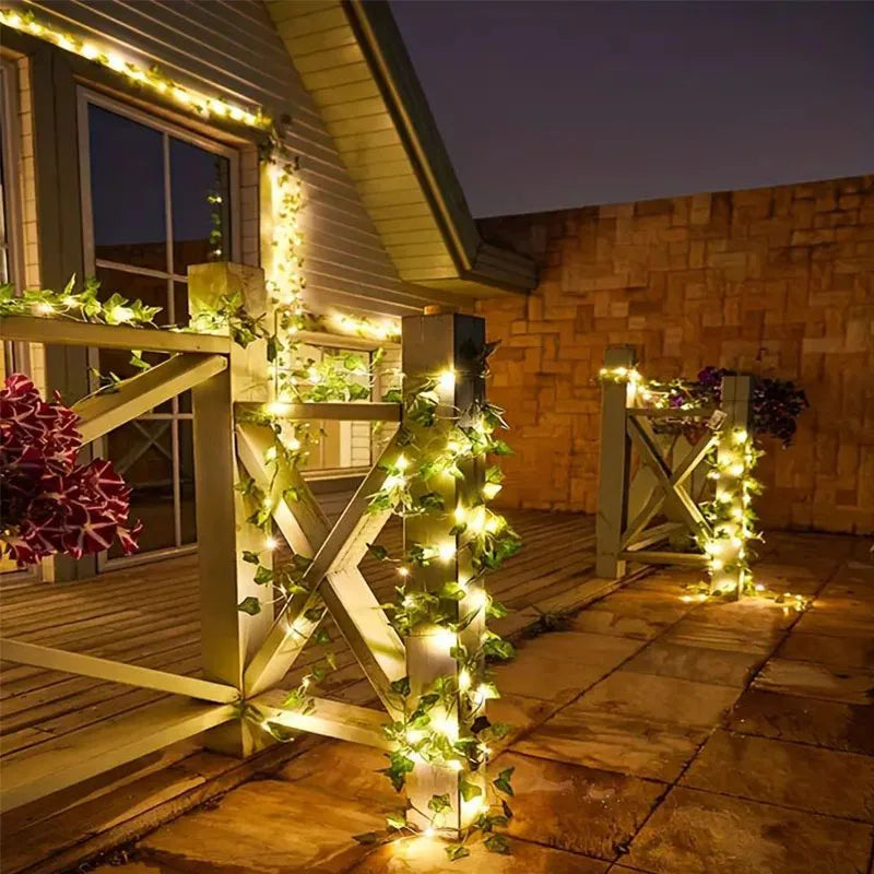 LED Green Ivy Leaf  Fairy Lights