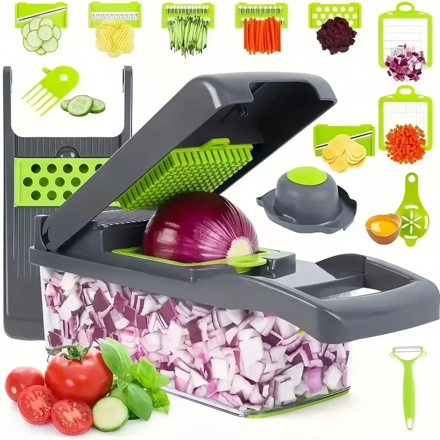 16 in 1 Multifunctional Vegetable Chopper, Slicer, Shredder