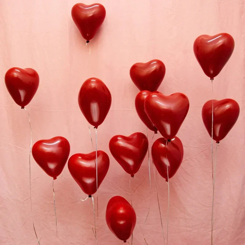 Valentines - 50/10pcs Red Heart Balloons