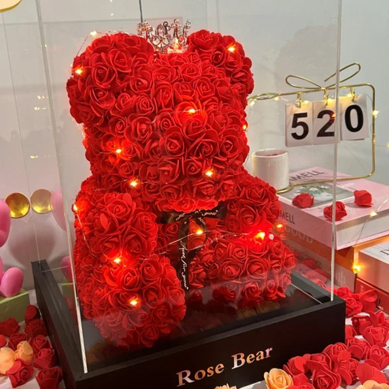 Artificial Flower Eternal Rose Teddy Bear Valentine's Day Gifts