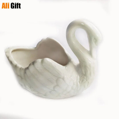 White Little Swan Candle Pottery