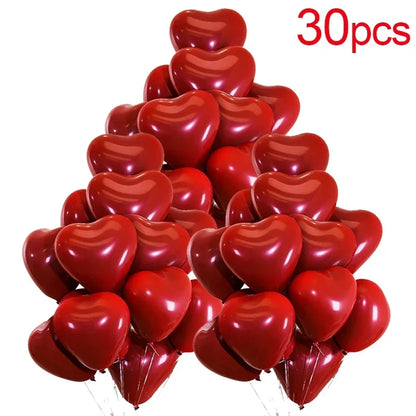 Valentines - 50/10pcs Red Heart Balloons