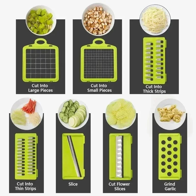 16 in 1 Multifunctional Vegetable Chopper, Slicer, Shredder