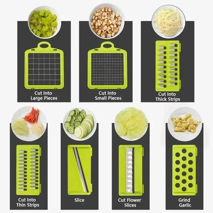 16 in 1 Multifunctional Vegetable Chopper, Slicer, Shredder