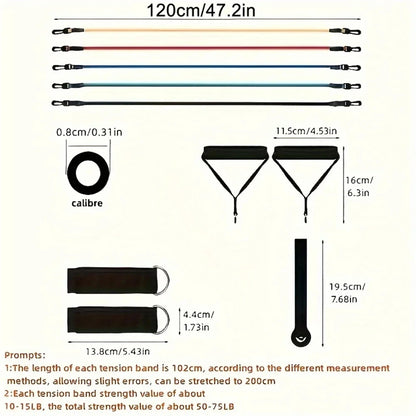 Xiaomi 11pcs/Set Pull Rope, Resistance Bands, Portable Fitness Equipment, Ankle Strap, Chest Expander, Elastic Exercise Band