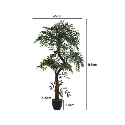 Artificial Eucalyptus Tree Home Decorative in Black Plant Pot