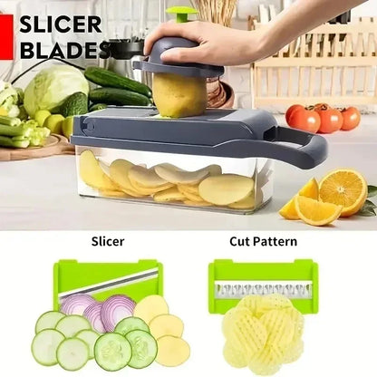 16 in 1 Multifunctional Vegetable Chopper, Slicer, Shredder