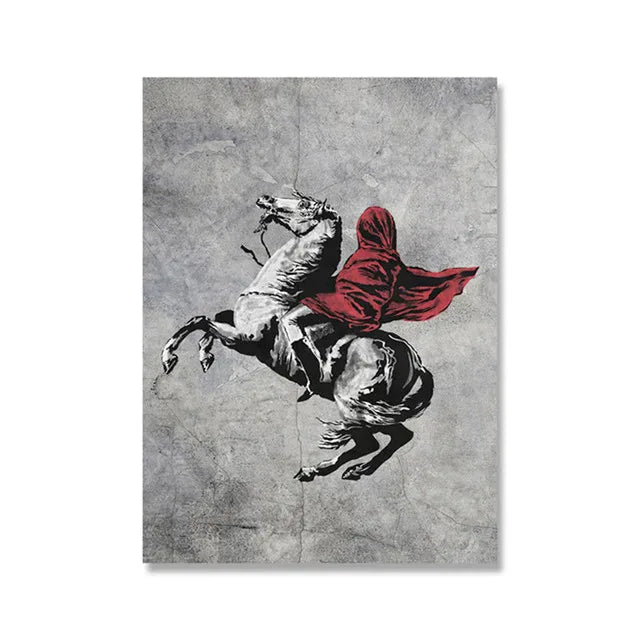 Banksy Graffiti Artwork Canvas Painting Prints Wall Art Pictures Girl with Red Balloon Black White Posters Nordic Home Decor