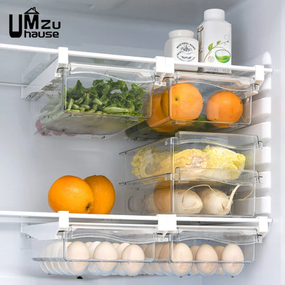 Sliding Tray Fridge Shelf Kitchen Organiser