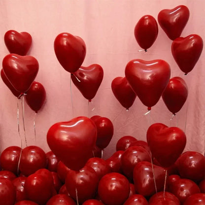 Valentines - 50/10pcs Red Heart Balloons