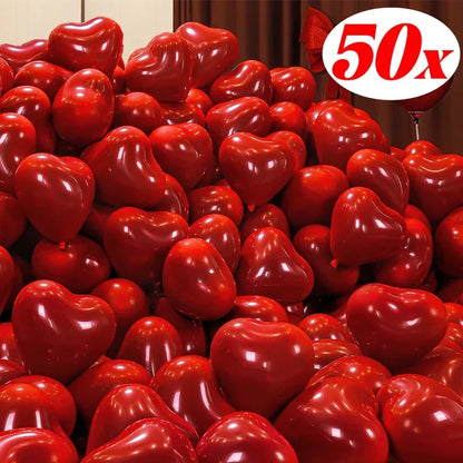 Valentines - 50/10pcs Red Heart Balloons