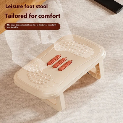 Under Desk Footrest, Ergonomic Foot Stool with Massage Rollers