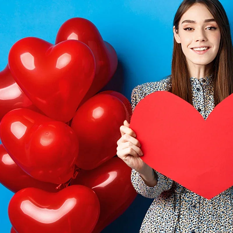 Valentines - 50/10pcs Red Heart Balloons